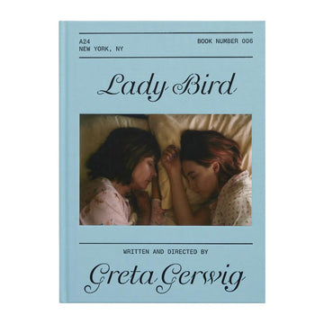 Book cover of 'Lady Bird' with two characters lying down, written and directed by Greta Gerwig.